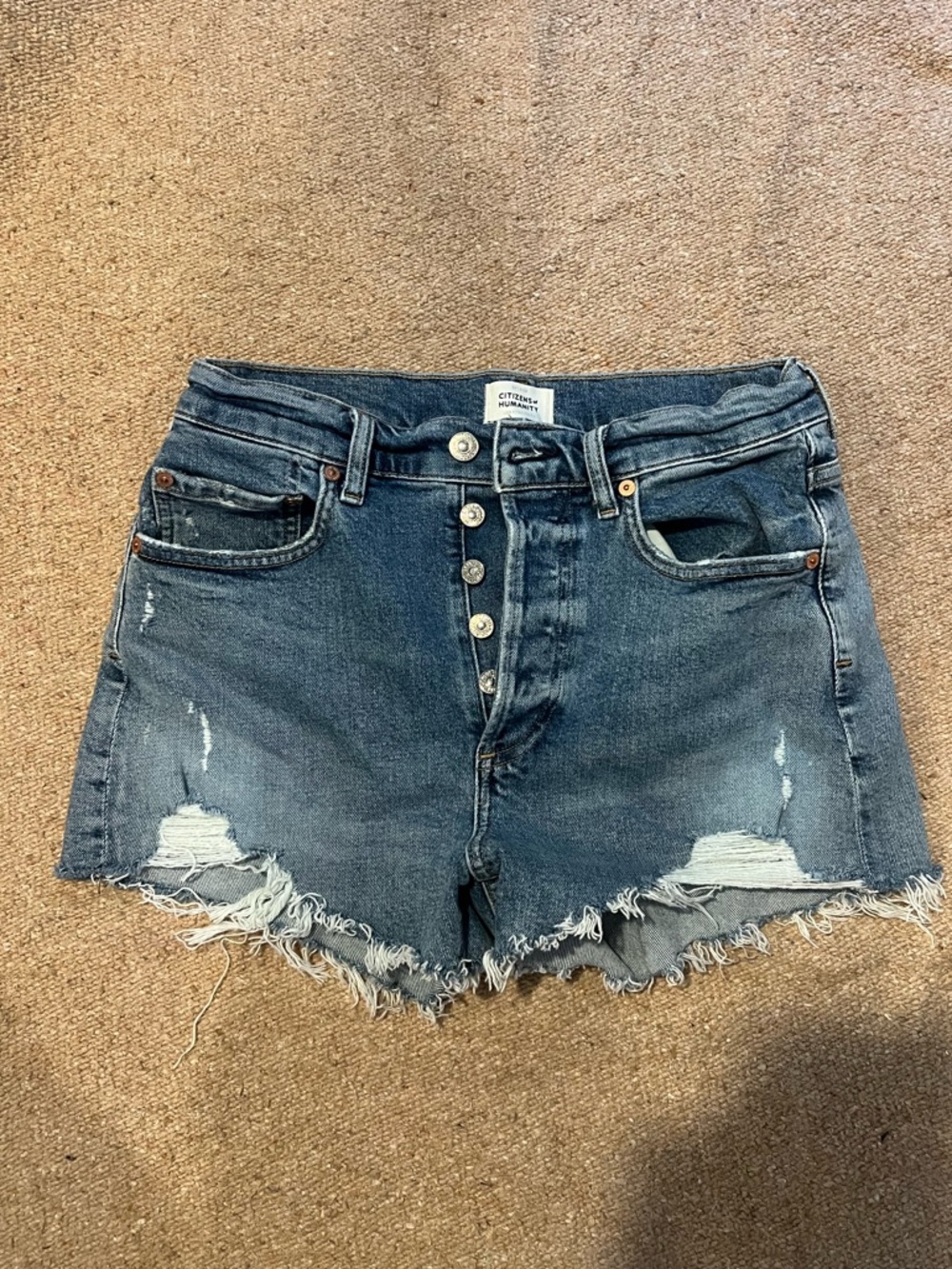 Citizens Of Humanity Distressed Premium Vintage Denim Shorts